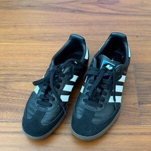 Adidas Ladies Black and White Sneakers